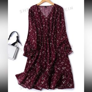 Plus Ditsy Floral A-Line Dress